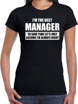 The best manager cadeau t-shirt - zwart - dames - Verjaardag/feest kado shirt / outfit S