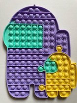 Fidget Toys- Popit XL - pop it XL- Among us - Amongus - Puzzle- Set - 2 in 1 - Lilac
