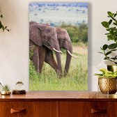 Aluminium Schilderij Elephant Family