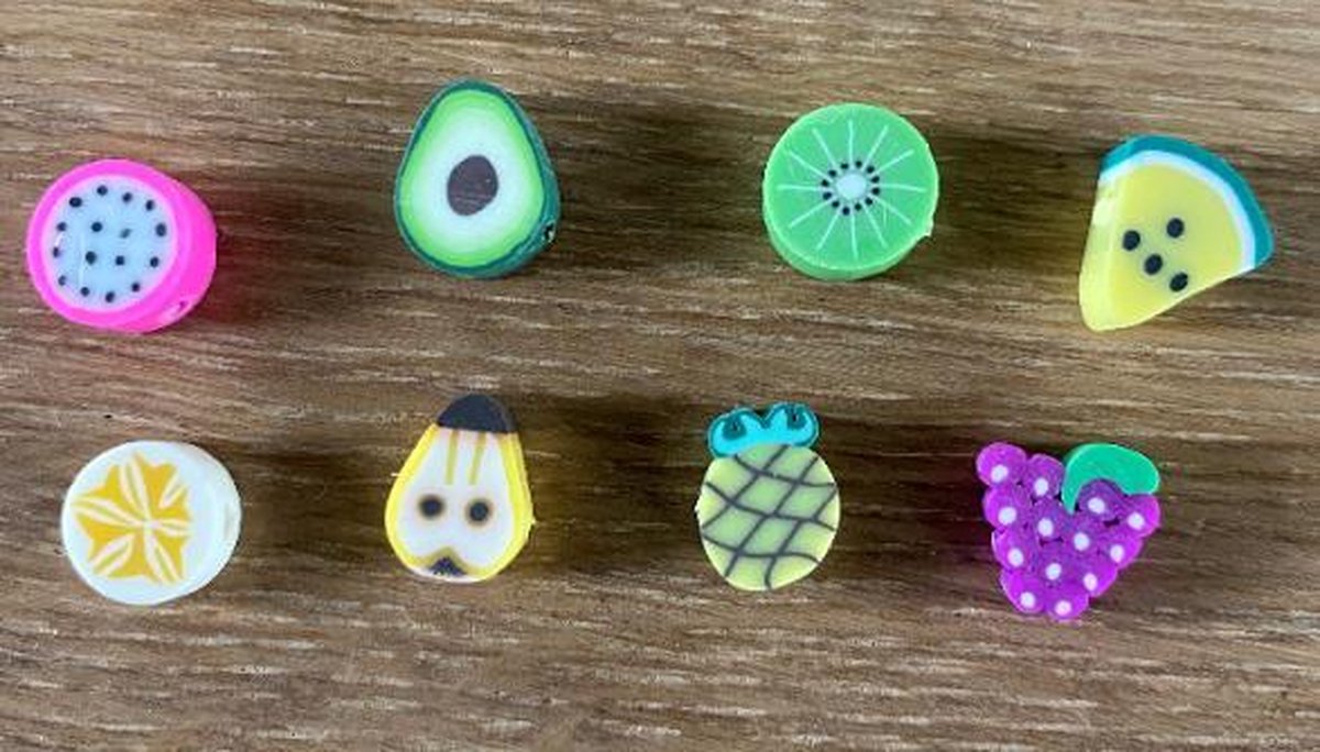 50 stuks Kralen Fruit - 1 cm - Figuurkralen - Kleikralen - Fimokralen - Polymeer Kralen — afbeelding 3