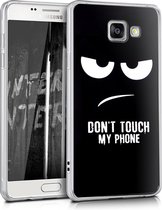 kwmobile telefoonhoesje voor Samsung Galaxy A5 (2016) - Hoesje voor smartphone in wit / zwart - Don't Touch My Phone design