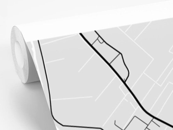 Papier peint - Papiers Papier peint photo Plan de ville - Joure - Grijs - Wit - Largeur 195 cm x hauteur 300 cm