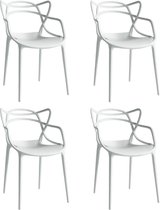 MOWELLI - 4 stoelen 'Kartell Master Style' Wit - Set van 4 stoelen