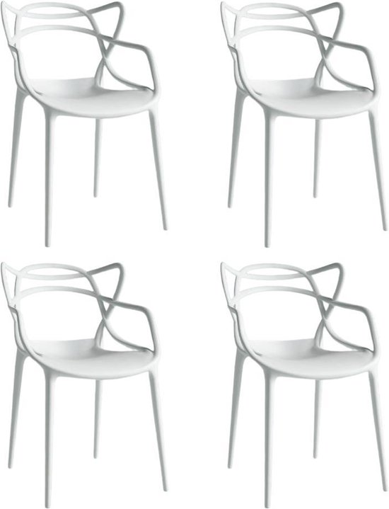 MOWELLI - 4 stoelen 'Kartell Master Style' Wit - Set van 4 stoelen | bol.com