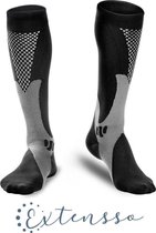 Compressiekousen Zwart-Rood | XL/XXL | Compressie sokken|Compressie kousen | Vliegtuig sokken | Steunkousen| reis sokken | Vliegtuigsokken