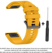 Geel Siliconen Bandje geschikt voor Garmin Fenix 5S / Garmin Fenix 5S Plus – Maat: zie maatfoto – 20 mm yellow smartwatch strap - band
