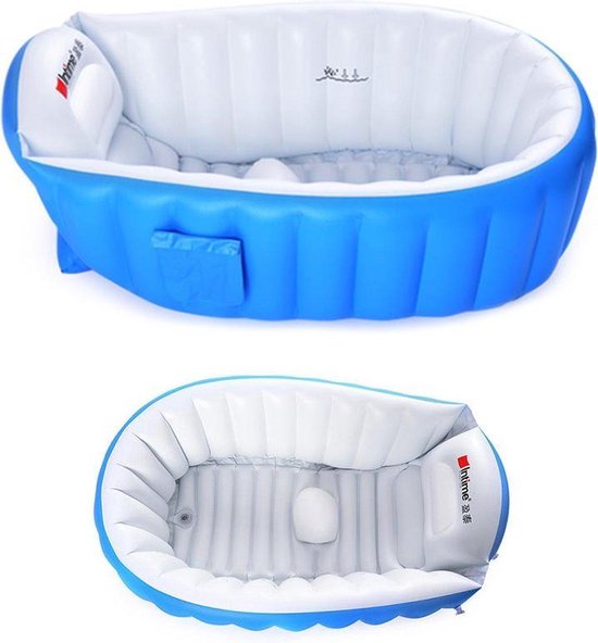 Intime Plastic | Baby bad | Baby badje | Kinderbad | Peuterbad | Zitbad | Baby spa | Opblaasbaar | Opvouwbaar | Anti slip | Blauw |