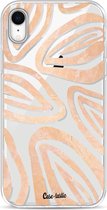 Casetastic Apple iPhone XR Hoesje - Softcover Hoesje met Design - Leaves Coral Print