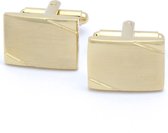 Manchetknopen - Goud Rechthoekig Diagonaal Effect