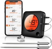 Digitale BBQ thermometer met Bluetooth funcite - Draadloze vleesthermometer - Alarm instelbaar vanaf de telefoon - Grill thermometer met 2 sondes