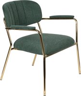 Nancy's Glen Rock Lounge Chair - Industrieel - Goud, Donkergroen - Polyester, Multiplex, Staal - 61 cm x 69,5 cm x 73 cm