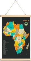 JUNIQE - Posterhanger Afrika kleurrijke kaart -20x30 /Oranje &