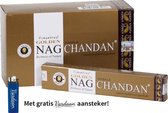 Golden Nag Wierook Chandan (12 pakjes van 15 gram) met Vardaan aansteker