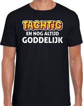 Verjaardag t-shirt 80 jaar - tachtig en goddelijk - zwart - heren - tachtig jaar cadeau shirt S