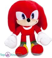 Sonic The Hedgehog: Knuckles Pluche Knuffel 30 cm | Sonic Peluche Plush Toy | Speelgoed knuffeldier knuffelpop voor kinderen jongens meisjes | Sonic De Egel | Shadow, Miles Tails Prower - Rood