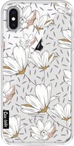 Casetastic Apple iPhone XS Max Hoesje - Softcover Hoesje met Design - Sprinkle Leaves and Flowers Print