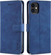 AZNS Skin Feel Calf Texture Horizontal Flip Leather Case met kaartsleuven & houder & portemonnee voor iPhone 11 (blauw)
