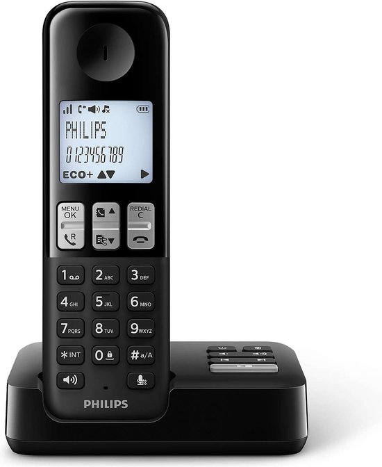 Philips D2551B/01- Draadloze DECT-telefoon met 1 handset met  antwoordapparaat, 50... | bol.com