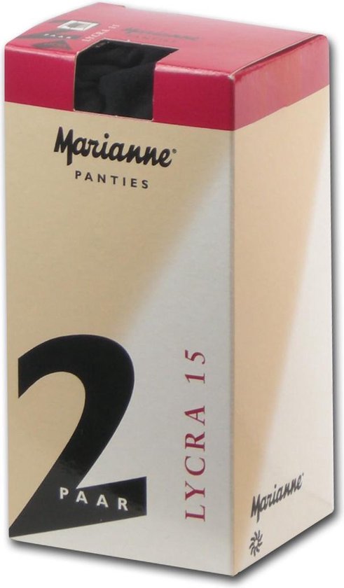Marianne lycra  15 den panty 2 pack - zwart - maat S/M