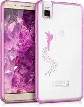 kwmobile hoesje voor Huawei ShotX - backcover voor smartphone - Fee design - roze / transparant