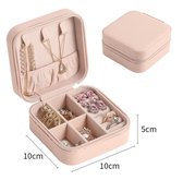 Sieraden box roze - opbergdoos - compact voor op reis