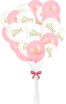 Geboorte ballonnen slinger It's a girl meisje - Babydouche babyshower versiering roze - Oh baby hoera een meisje