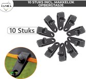 LaVidaLuxe® Zeilklemmen - 10 Stuks - incl. opbergzakje - Zeilclips - Dekzeil - Zeil Klemmen - Afdekzeil Klemmen - Zeilringen - Tentdoek - Luifel Klem