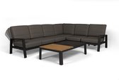 Tierra Outdoor Lounge set Queens - Canapé d'angle - Aluminium - Anthracite