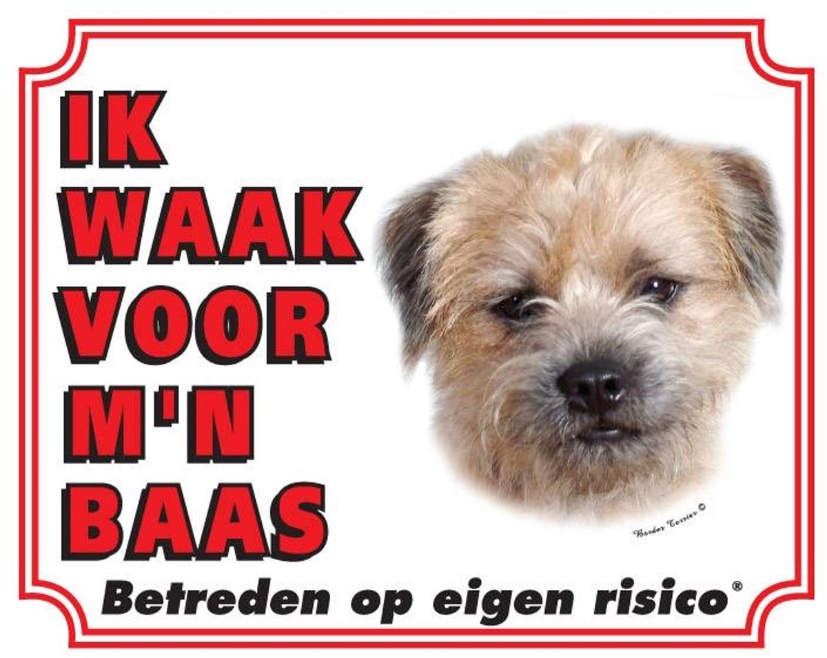Border Terrier Waakbord - Ik waak voor mijn baas
