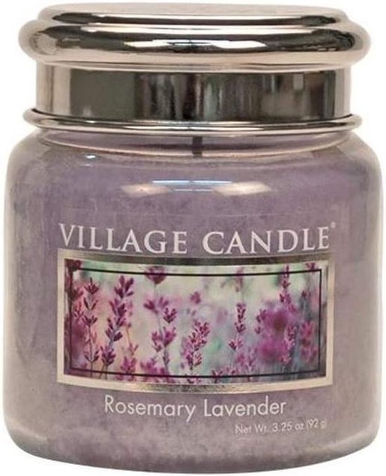 Village Candle Geurkaars - Rosemary Lavender Ø6 x 7 cm Wax Lila