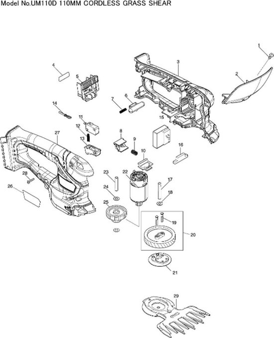 Makita Accu Grasschaar en Buxusschaar UM110DWYX van Makita — afbeelding 5