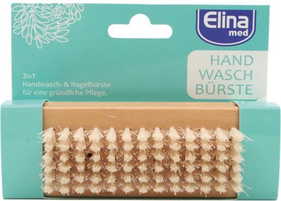 Elina Med - Nagelborstel - Handborstel - Gelakt hout - 9,5 cm