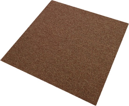 40 x Dalles de Dalles de moquette - Couleur: Couleur sable et rouge - 50x50cm 10m2 - Revêtements de sol - Dalles de moquette - Facile à installer - Idéal pour les bureaux, maisons, ateliers