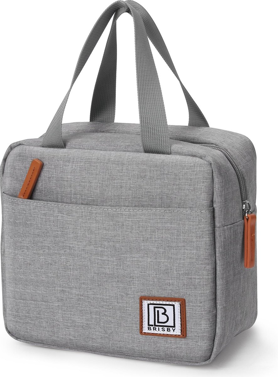 Brisby 4-laags geïsoleerde koeltas lichtgrijs 4 liter