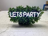 LETS PARTY NEON LAMP, ECHT NEON GLAS, TAFELLAMP