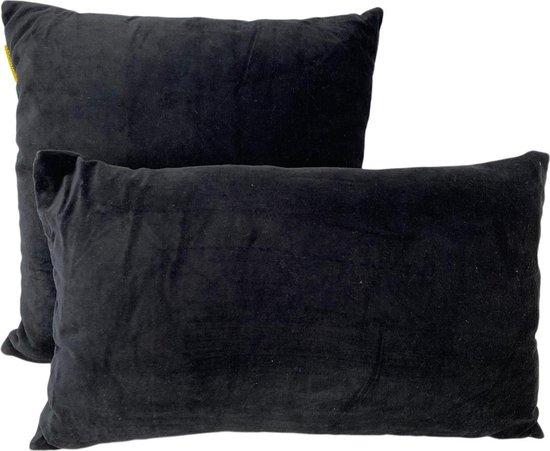 Mycha Ibiza - Sierkussen - zwart - Velvet - katoen - 45 x 45 + 30 x 50 cm