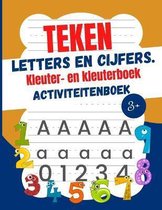 Teken letters en cijfers Kleuter -en kleuterboek Activiteitenboek