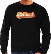 Zwarte fan sweater voor heren - Holland met Nederlandse wimpel - Nederland supporter - EK/ WK trui / outfit XXL