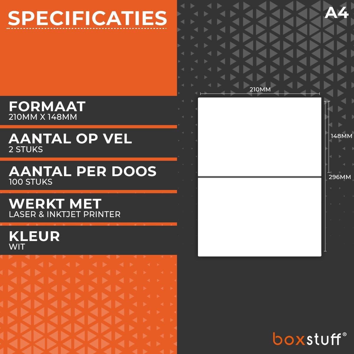 A4 Stickervellen Verzend Etiketten Stickers Geschikt Inktjet en