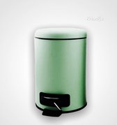 Pedaalemmer - groen - metaal - keuken - kantoor - slaapkamer - badkamer - toilet - 3 L -3 liter