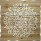 Schilderij mandala vuren hout 80x80cm