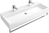 Villeroy en Boch Memento wastafel voor handdoekhouders 120x47cm met overloop met 2 kraangaten wit