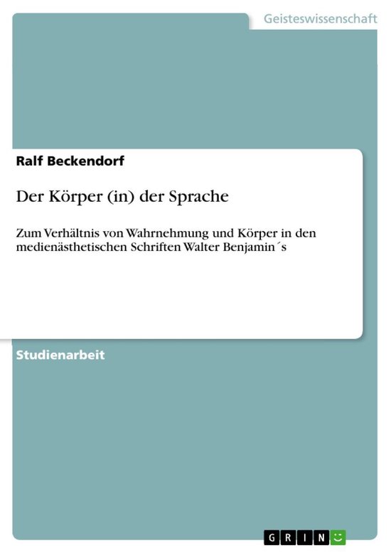 Der Körper (in) der Sprache - cover