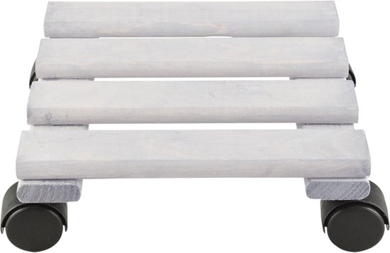 Esschert Design Plantentrolley - vierkant - 23 cm - tot 100 kg - hout - trolley voor kamerplanten - Esschert Design