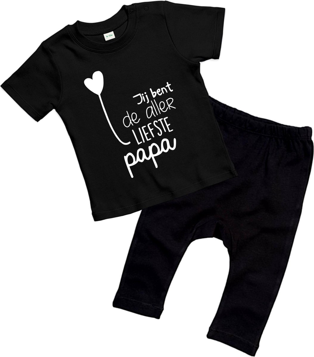 Babyset - Jij bent de allerliefste papa - Maat 74/80 - 6- 12 maanden - Zwart