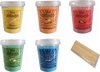 foto van Bakiez® Suikerspinsuiker- Suikerspin Suiker- Fruitmix [aardbei/appel/banaan/bosbes/sinaasappel] - 5 maal 400 gram - incl. gratis stokjes