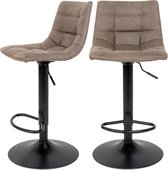 Maison’s Barkrukken – Barstoelen – Krukken – Stoelen – set van 2 – Zwart/ Licht Bruin 43x42x87-107,5