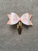 Klik Klak Haarspeldjes - Haarknipjes Meisje - Haarclip Strik Kind - Haaraccessoires - Peach Pink - Flamingo