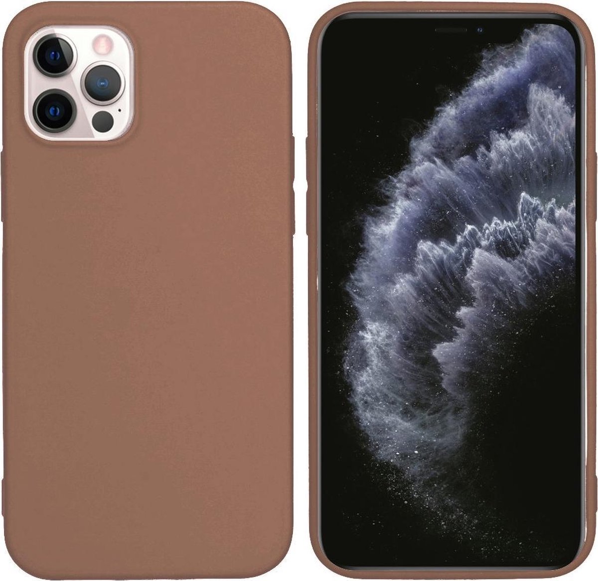 iPhone 12 Pro / 12 Hoesje Siliconen - iMoshion Color Backcover - bruin