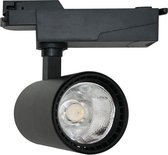 LED Railspot 20W 80 ° COB Eenfase ZWART - Warm wit licht